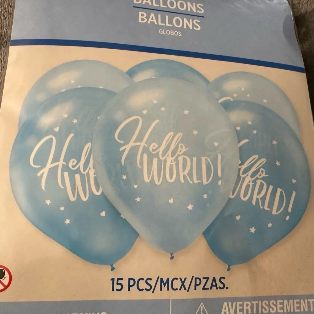 Baby Shower Boy Balloons Gender Reveal Blue Gold Birthday 2 Packs Foil Latex